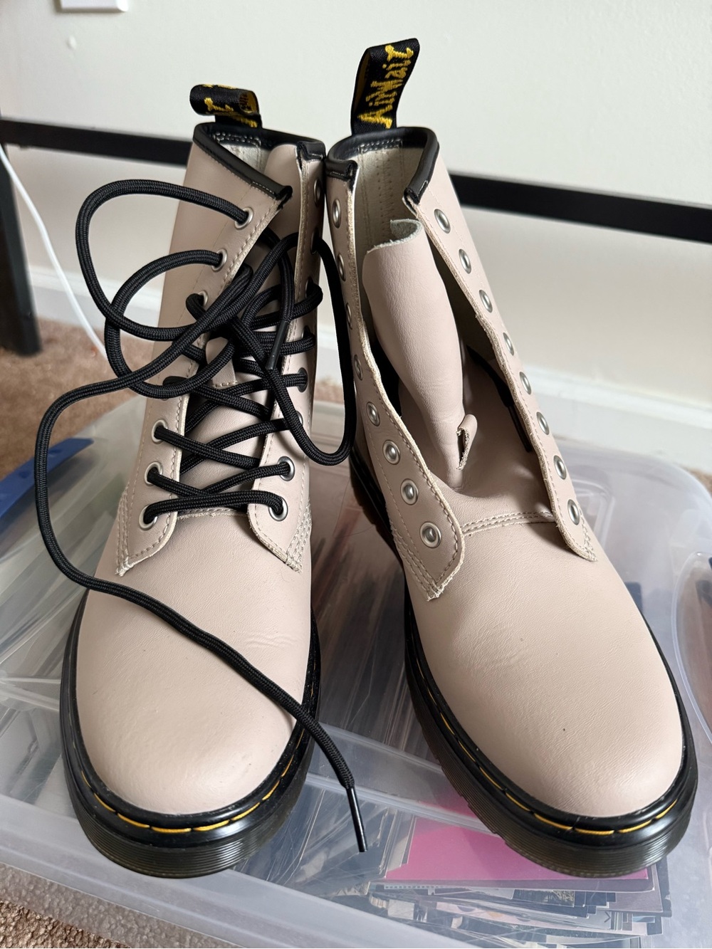 Dr. Martens Women's Blush Lace-Up 8-Eye Leather Boots